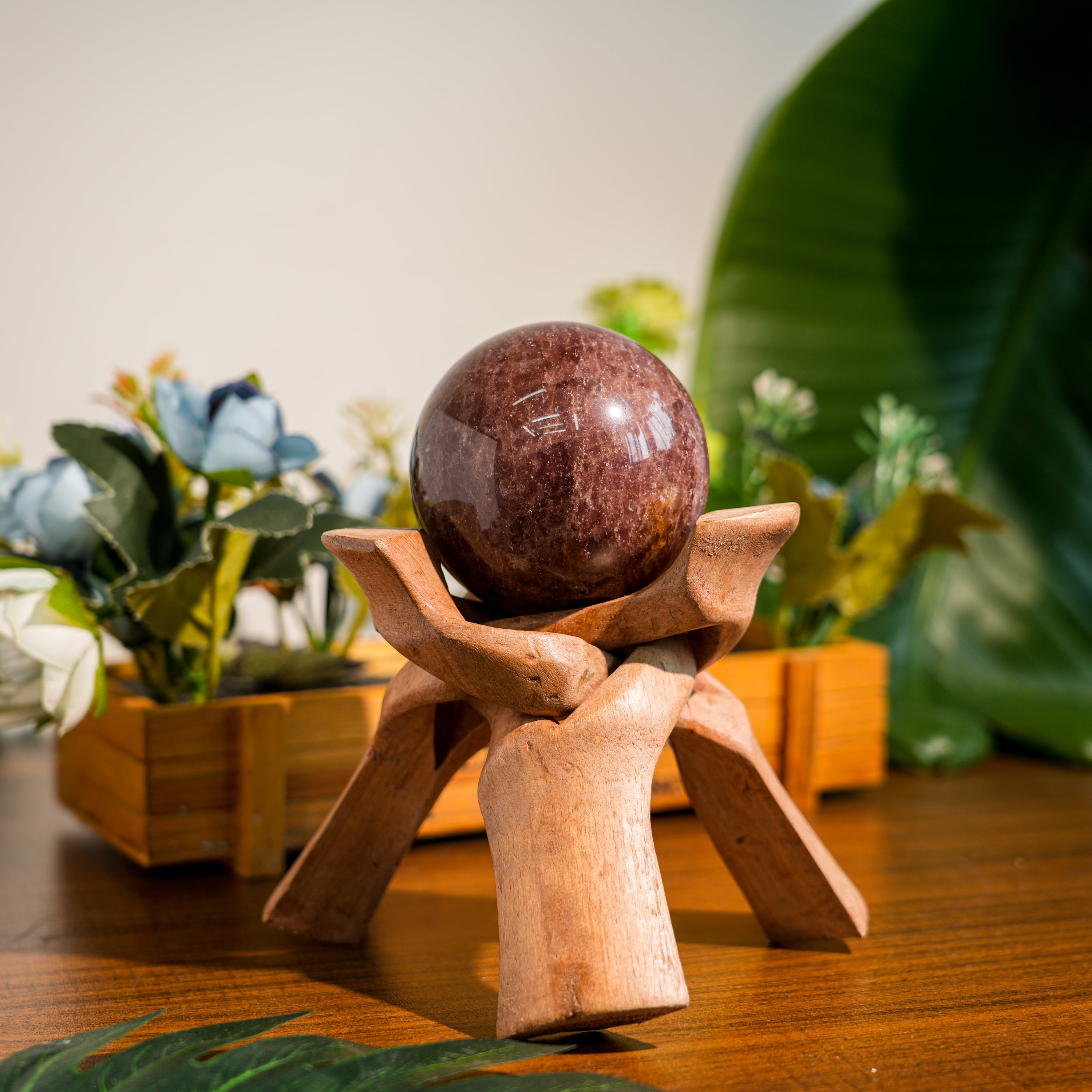 Strawberry Quartz Sphere-Helmsman Crystal