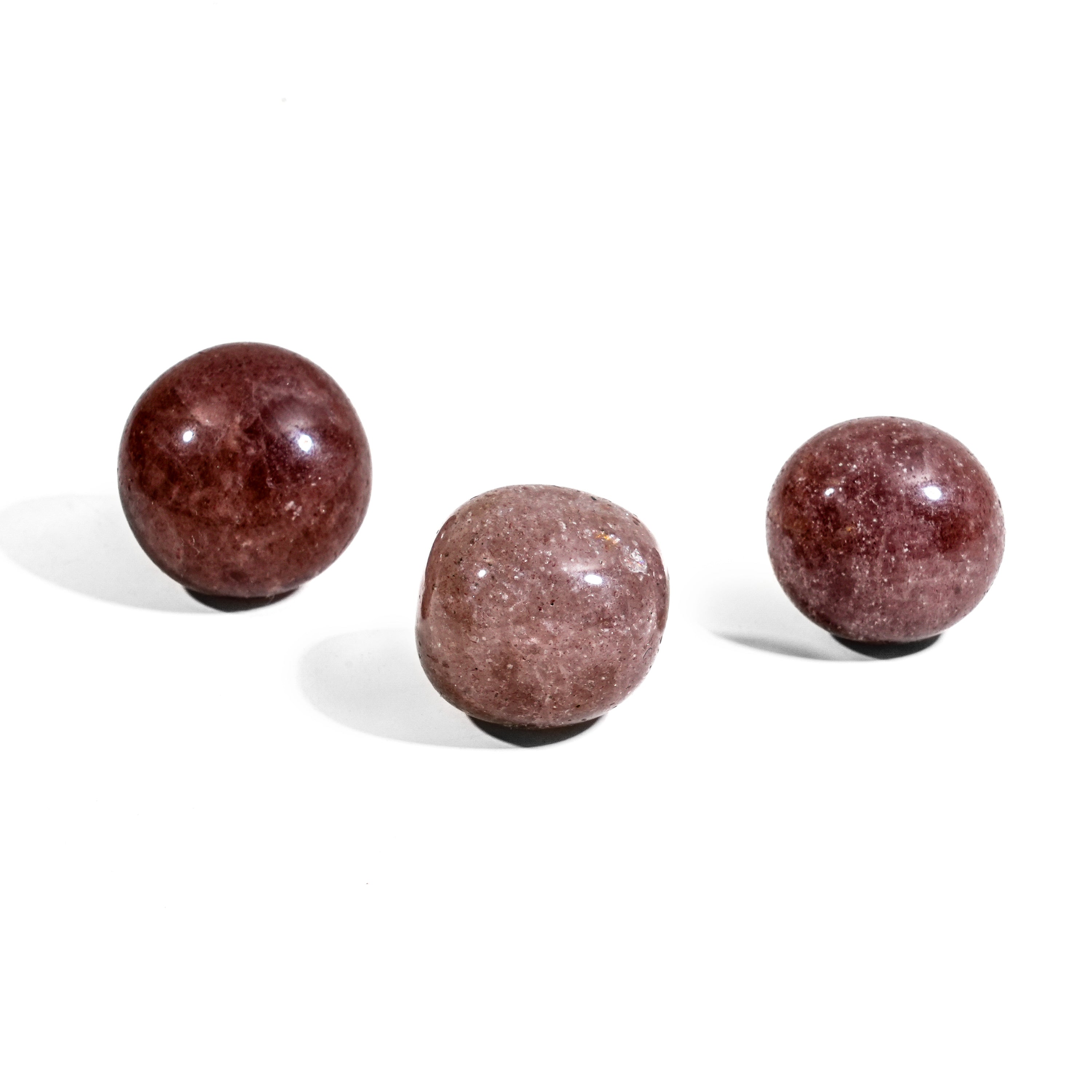Strawberry Quartz Tumbled Stone Set-Helmsman Crystal