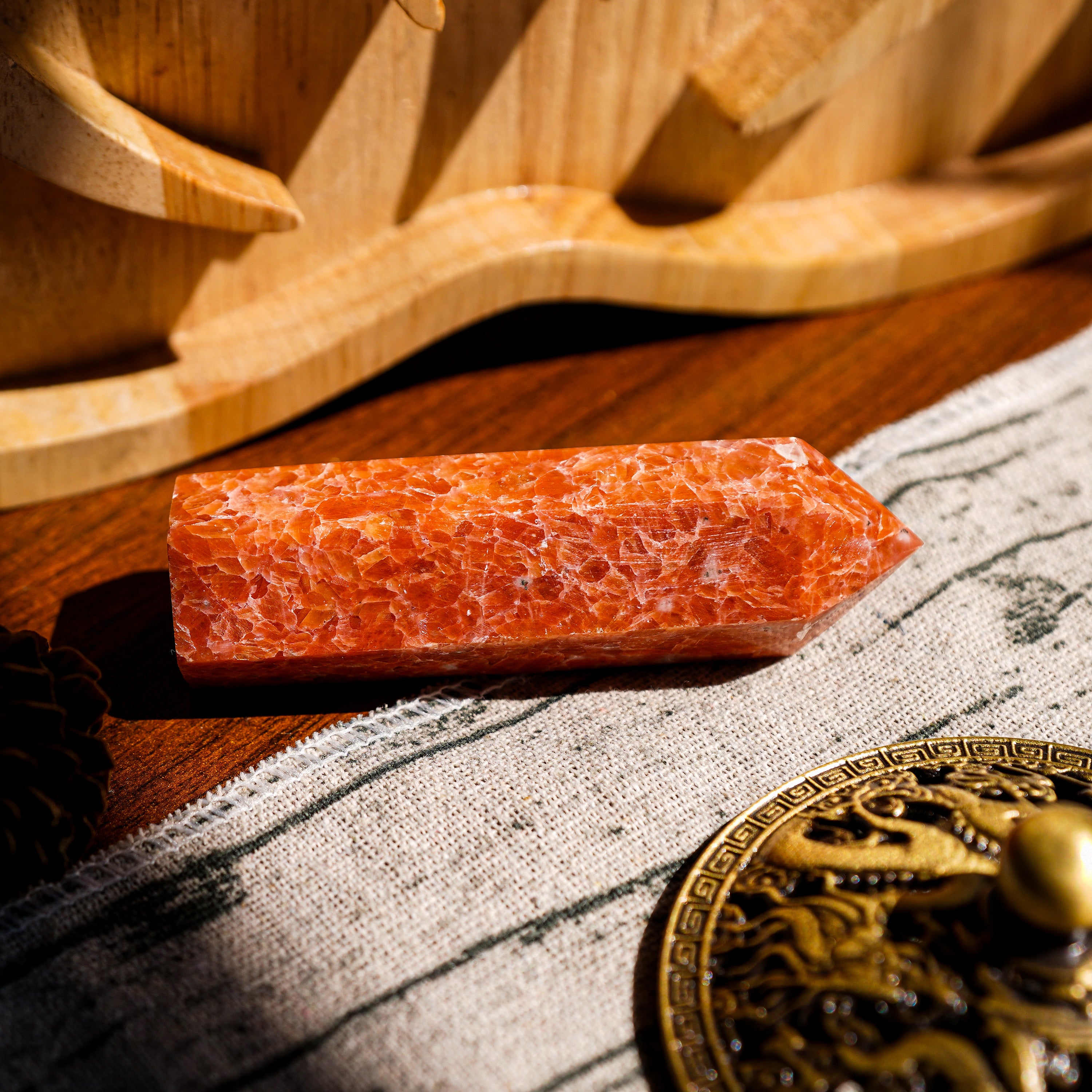 Sunstone Crystal Point-Helmsman Crystal