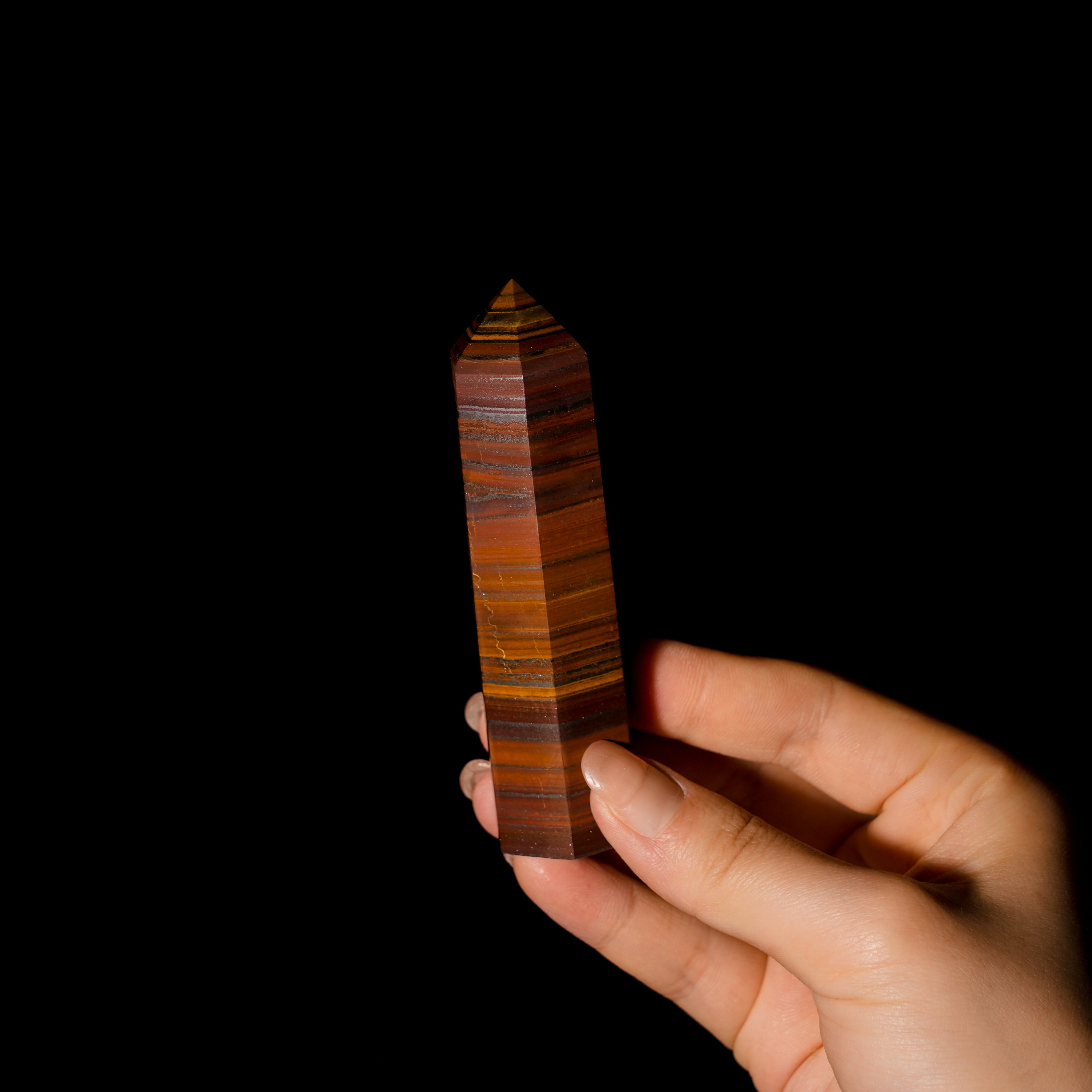 Tiger Iron Crystal Point-Helmsman Crystal
