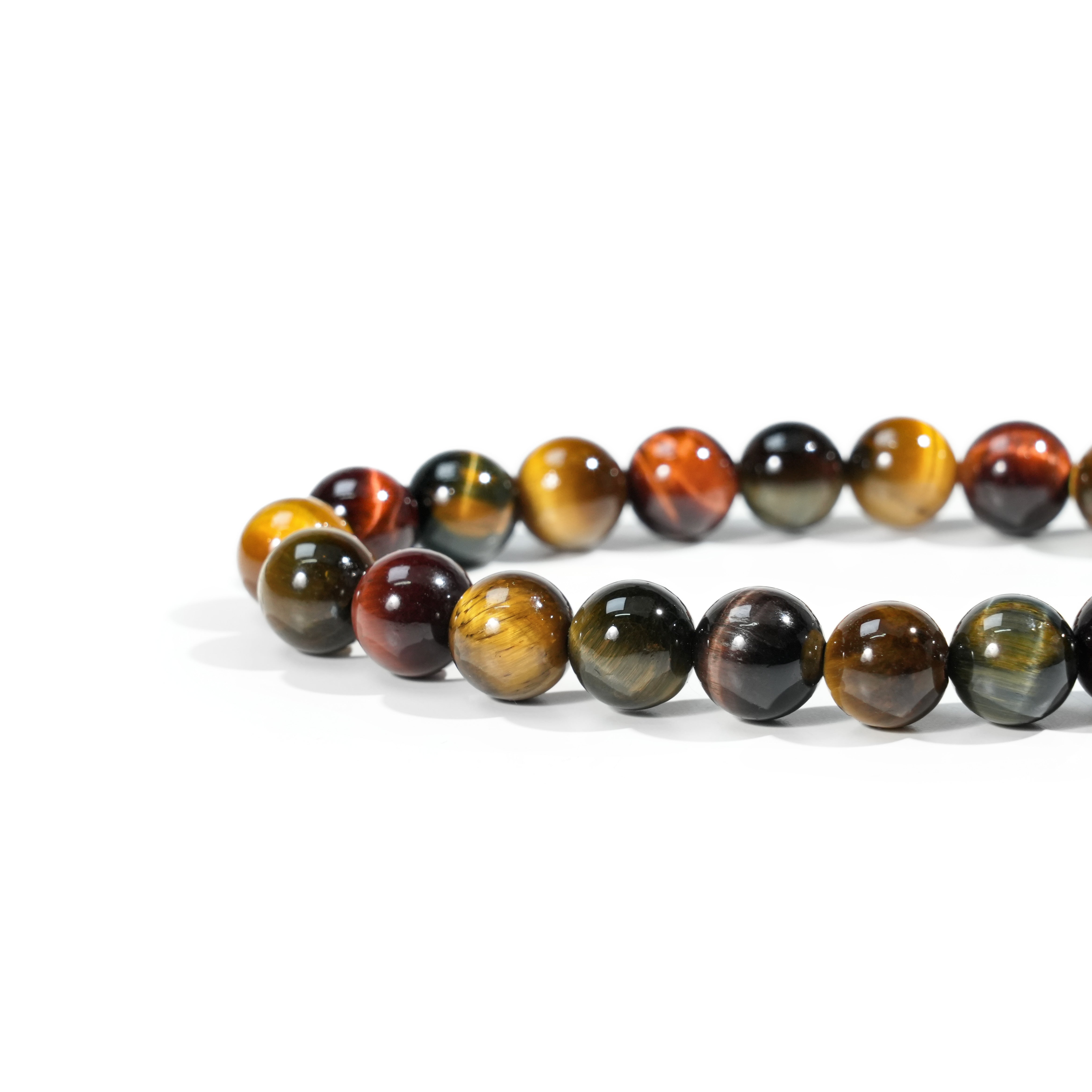 Tri-Color Tiger Eye Bracelet-Helmsman Crystal
