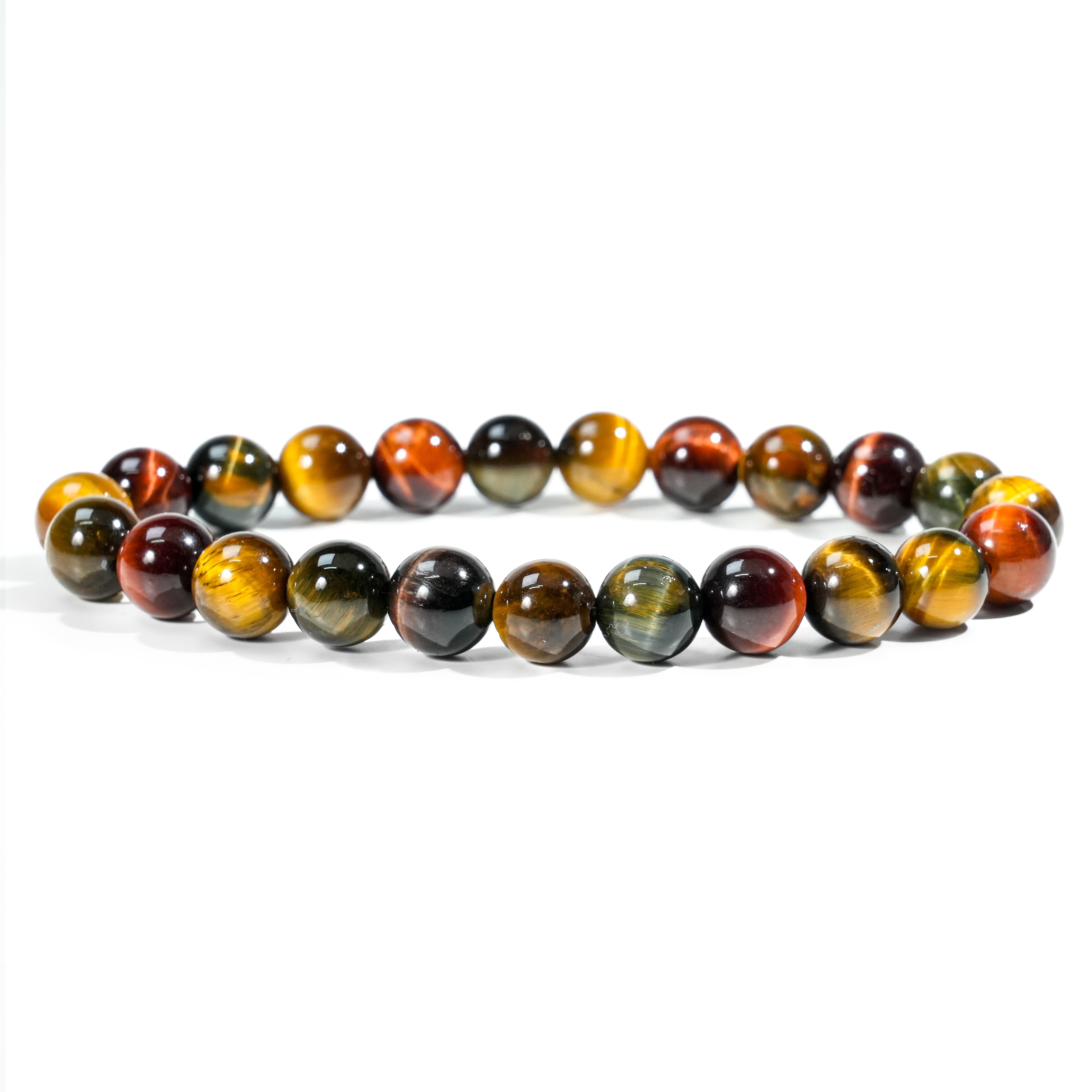 Tri-Color Tiger Eye Bracelet-Helmsman Crystal