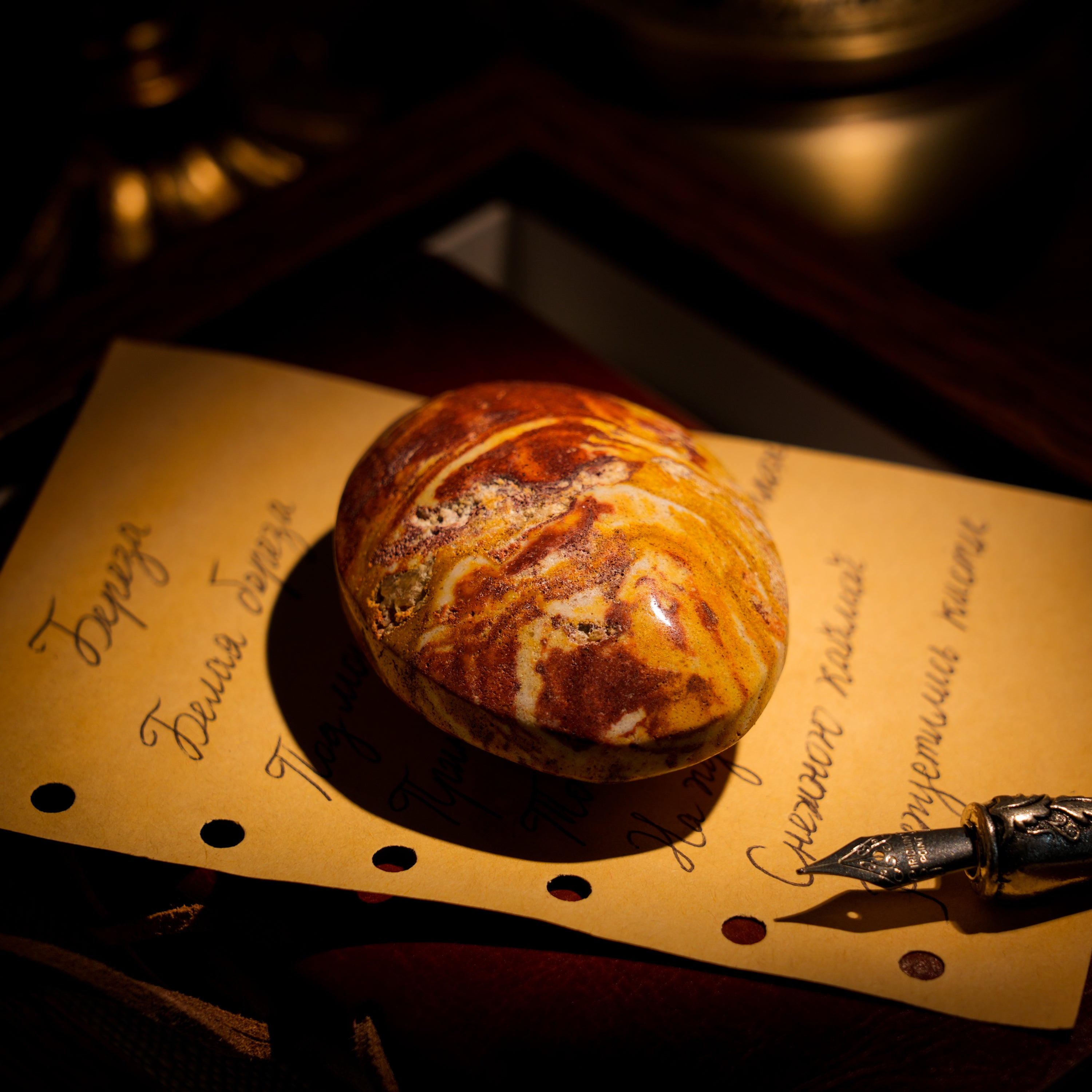 Van Gogh Stone Palm Stone-Helmsman Crystal