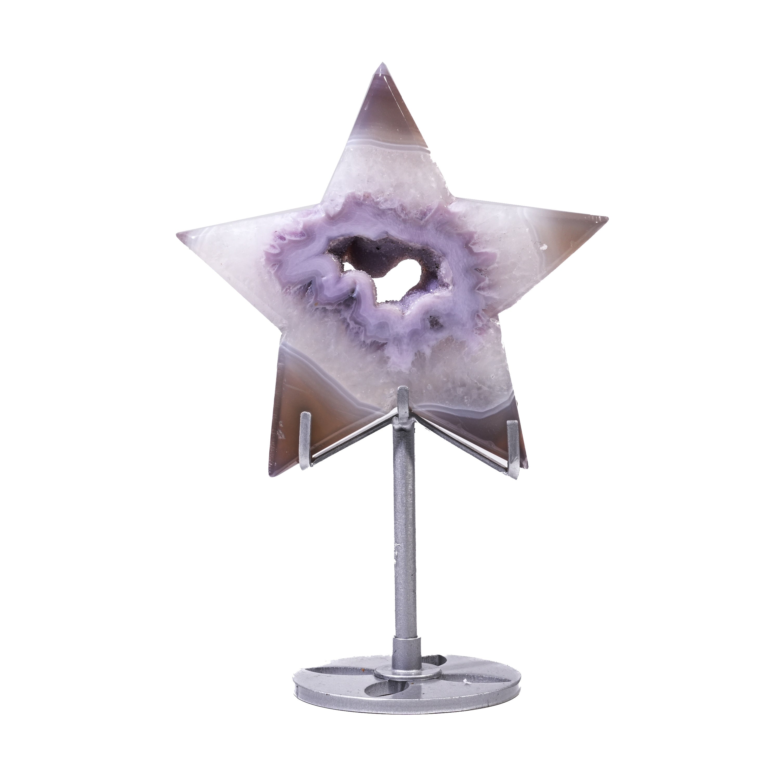 Violet Agate Pentagram Ornament-Helmsman Crystal