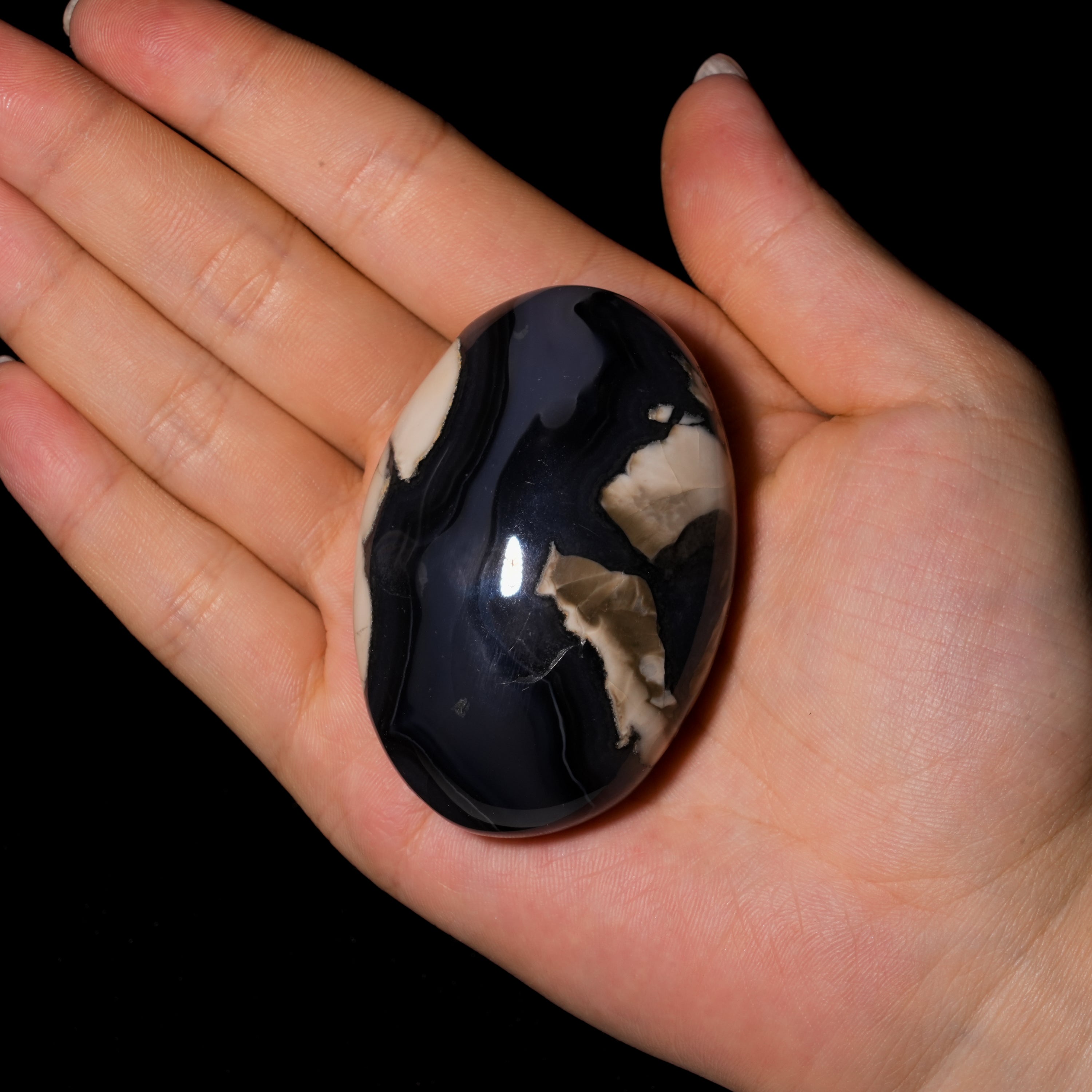 Volcanic Agate Palm Stone-Helmsman Crystal