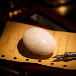 White Moonstone Palm Stone-Helmsman Crystal