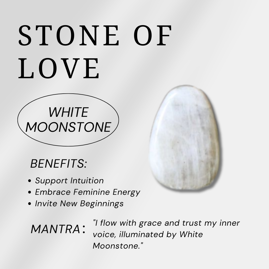 White Moonstone Palm Stone-Helmsman Crystal