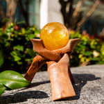 Yellow Calcite Crystal Sphere-Helmsman Crystal