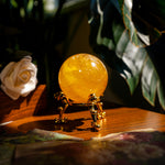Yellow Calcite Crystal Sphere-Helmsman Crystal