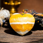 Yellow Calcite Heart-Helmsman Crystal