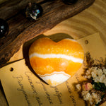Yellow Calcite Heart-Helmsman Crystal