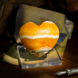 Yellow Calcite Heart-Helmsman Crystal
