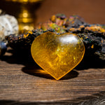 Yellow Fluorite Heart-Helmsman Crystal
