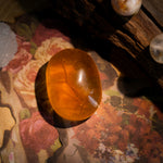 Yellow Fluorite Palm Stone-Helmsman Crystal