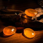 Yellow Fluorite Palm Stone-Helmsman Crystal