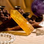 Yellow Fluorite Point-Helmsman Crystal