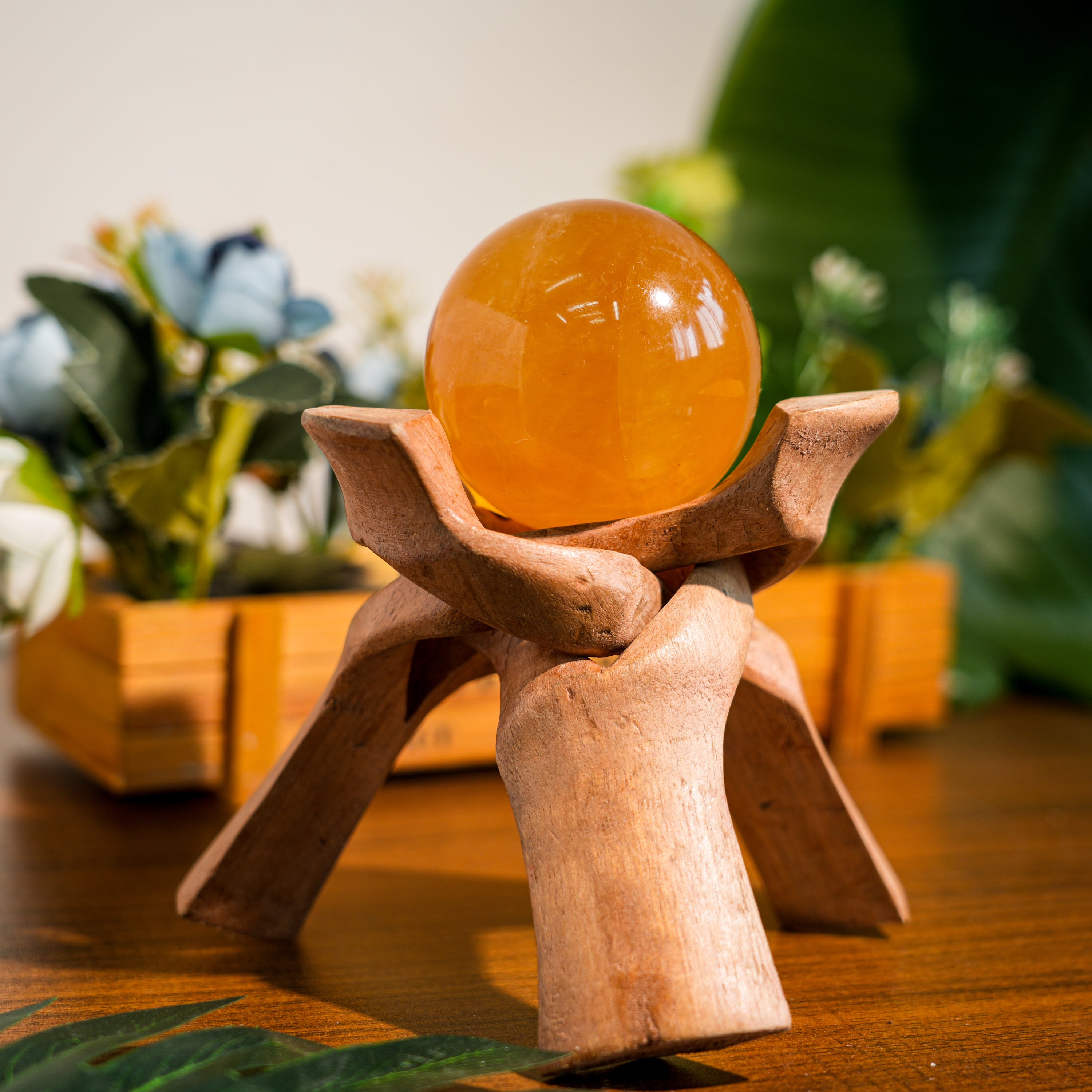 Yellow Fluorite Sphere-Helmsman Crystal