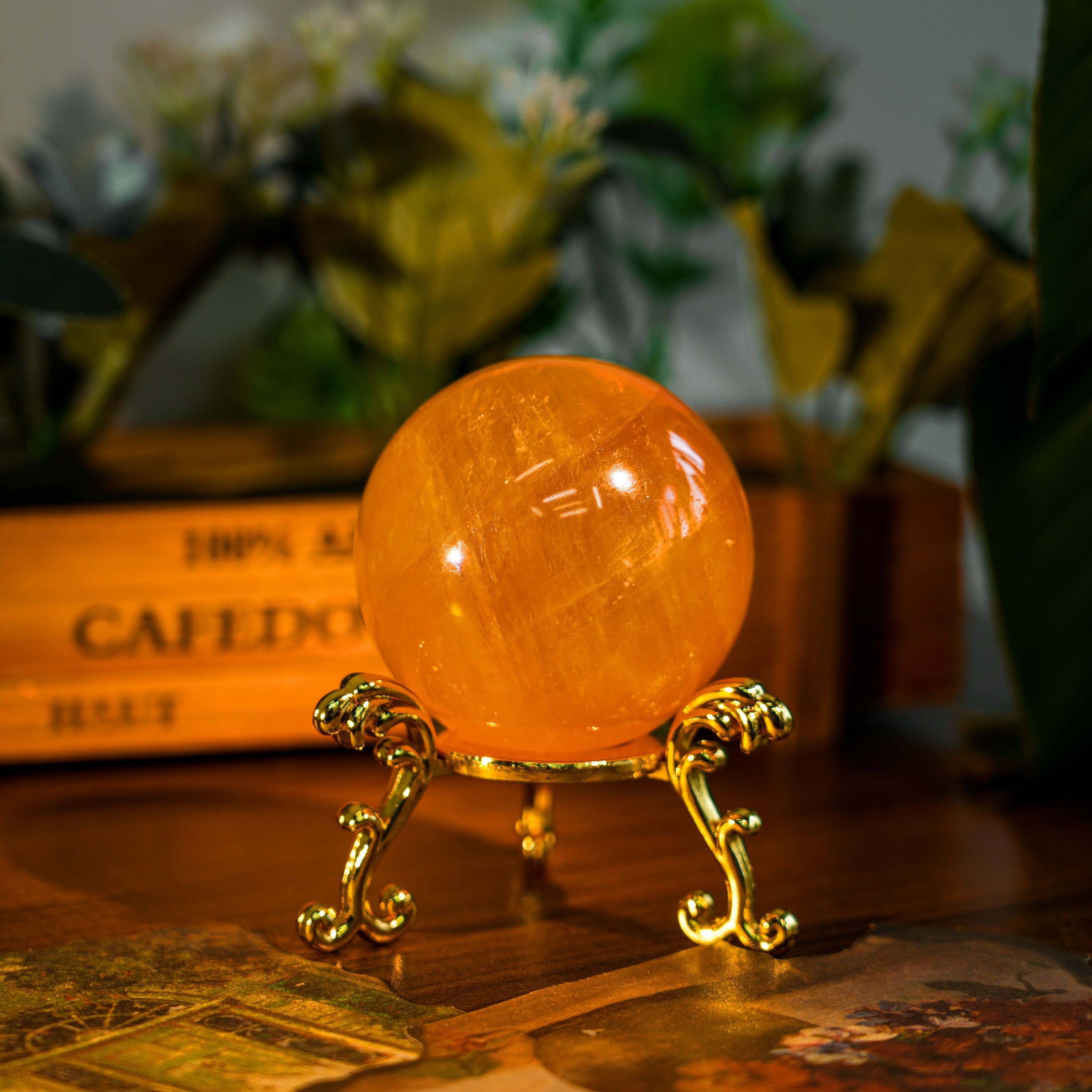 Yellow Fluorite Sphere-Helmsman Crystal