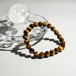Yellow Tiger Eye Beads Bracelet-Helmsman Crystal