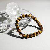 Yellow Tiger Eye Beads Bracelet-Helmsman Crystal