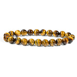 Yellow Tiger Eye Beads Bracelet-Helmsman Crystal