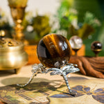 Yellow Tiger Eye Stone Sphere-Helmsman Crystal