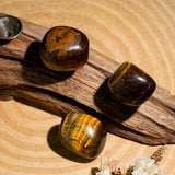 Yellow Tiger Eye Tumbled Stone Set-Helmsman Crystal