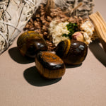 Yellow Tiger Eye Tumbled Stone Set-Helmsman Crystal