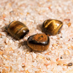 Yellow Tiger Eye Tumbled Stone Set-Helmsman Crystal