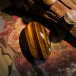 Yellow Tiger Eyes Stone Palm Stone-Helmsman Crystal