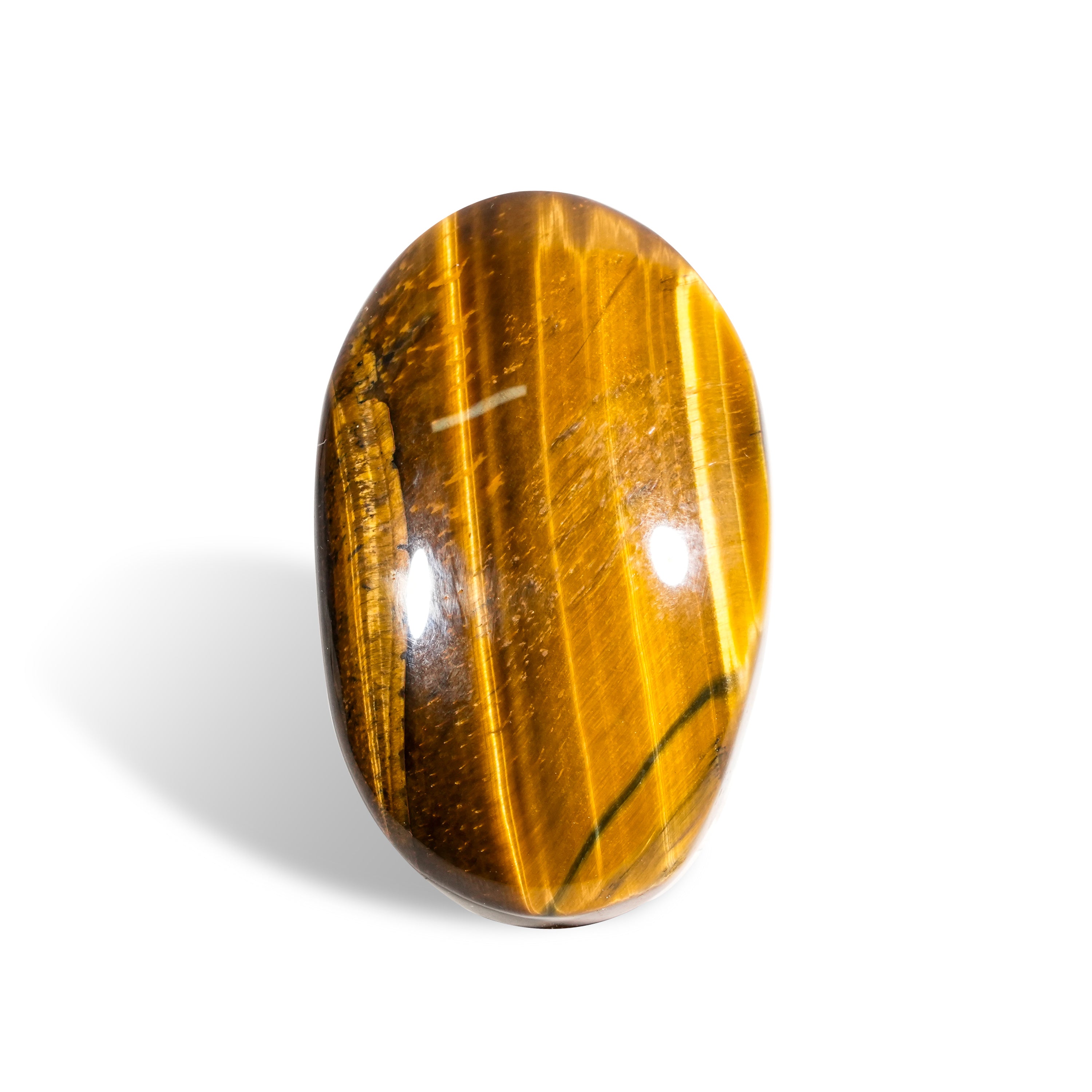 Yellow Tiger Eyes Stone Palm Stone-Helmsman Crystal