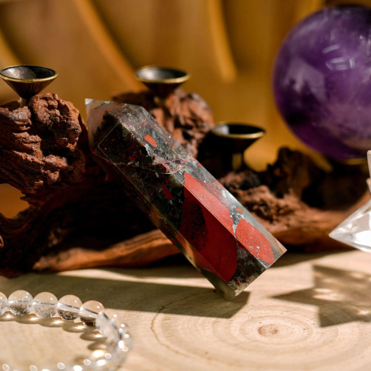Africa Blood Stone Point - helmsman - crystal