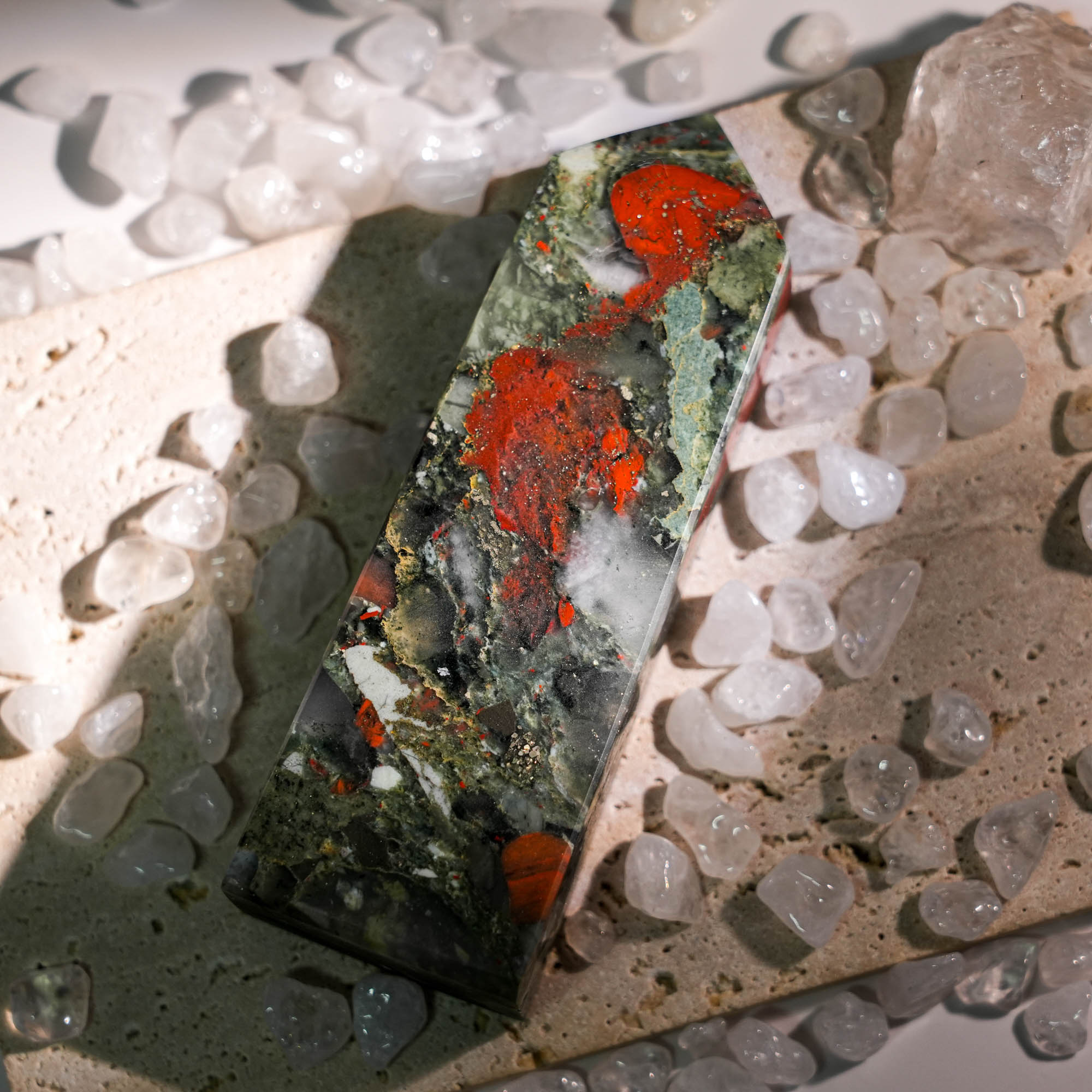 Africa Blood Stone Tower - helmsman - crystal