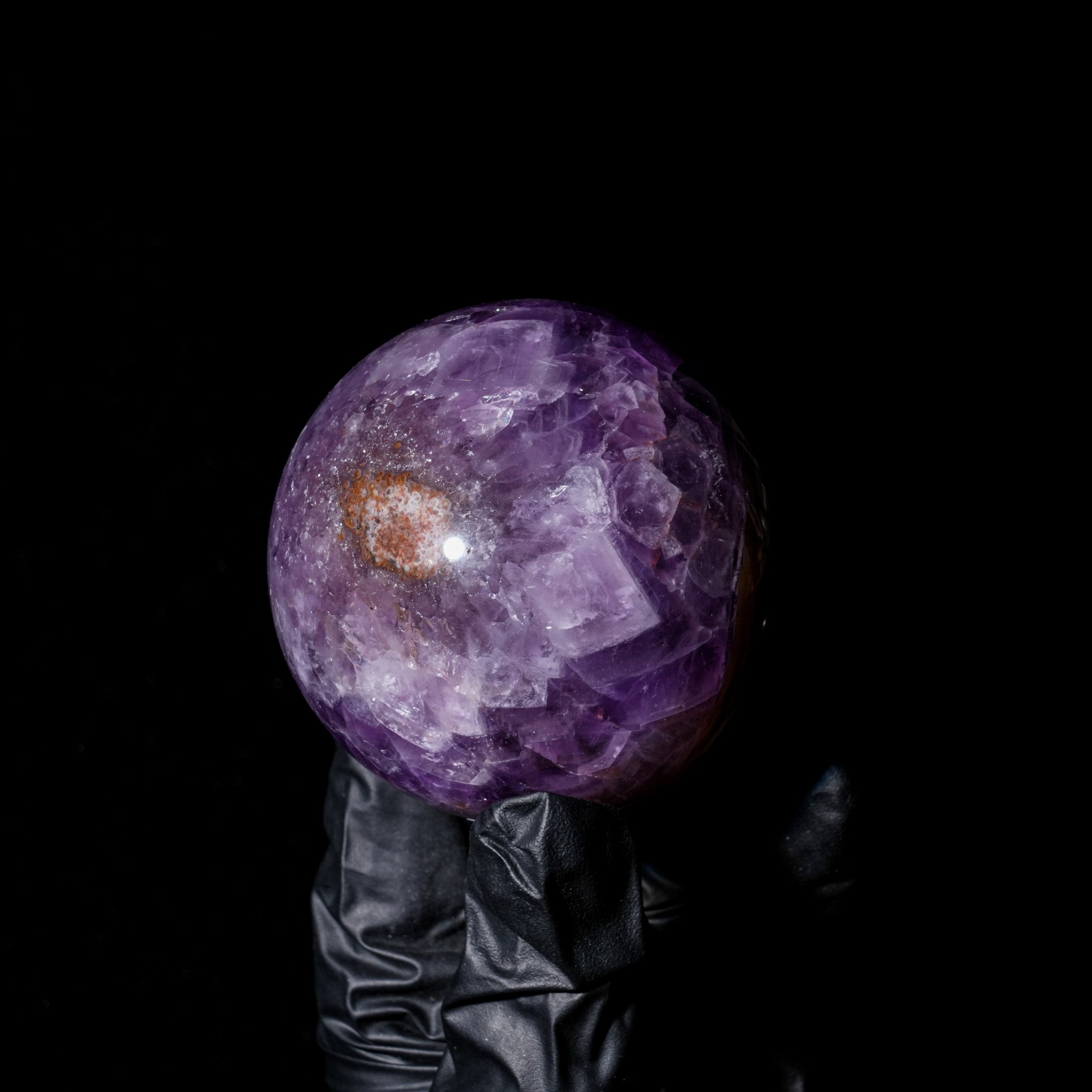 Amethyst Agate Sphere - helmsman - crystal