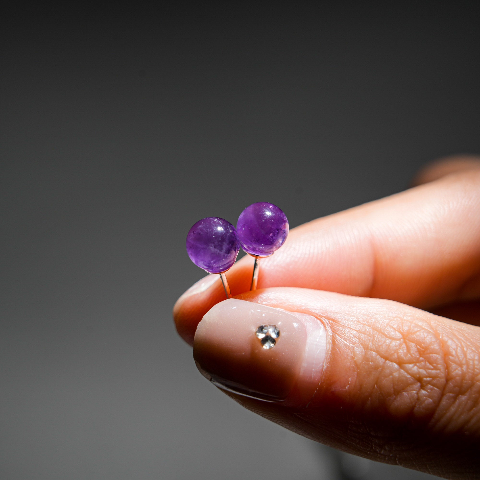 Amethyst Earrings - helmsman - crystal