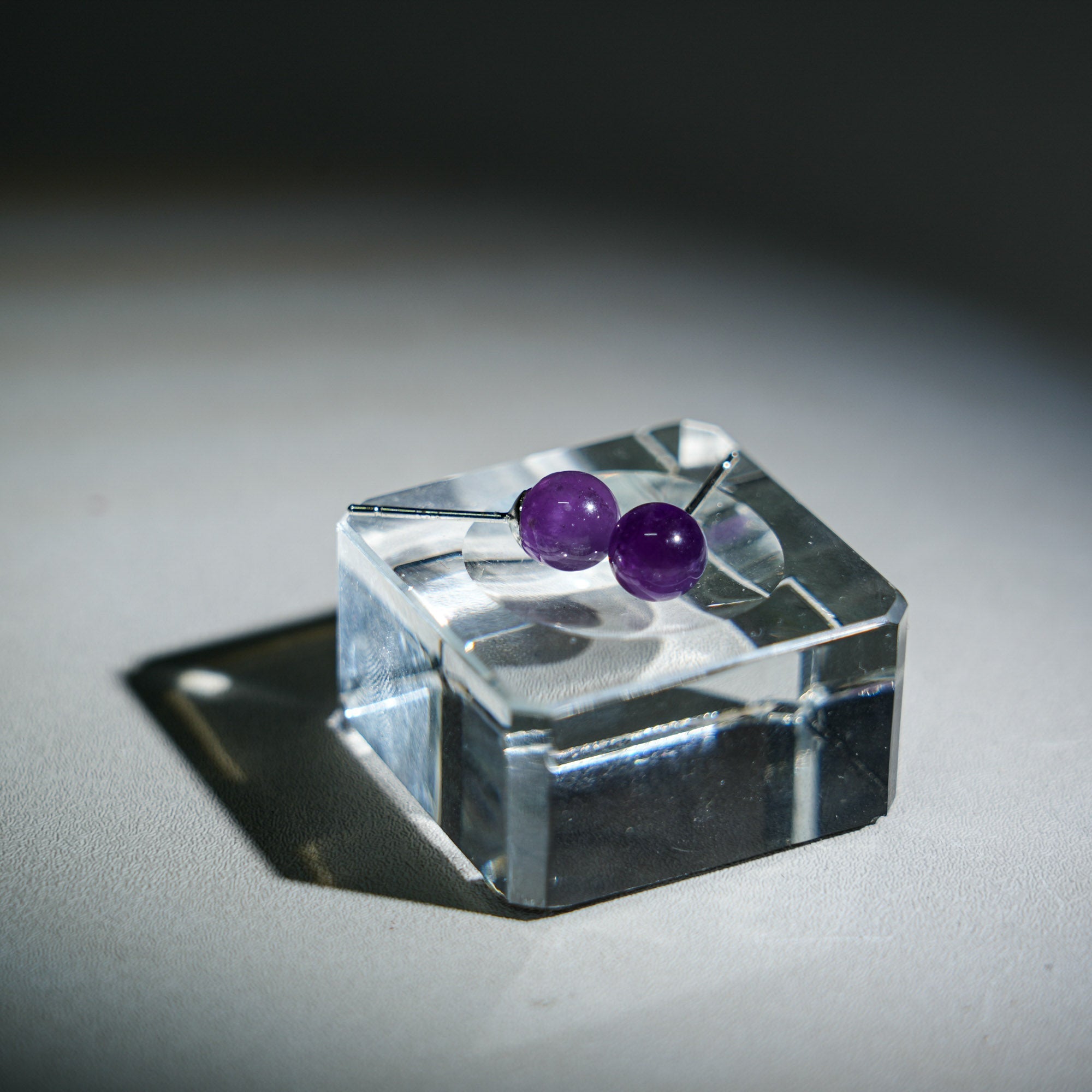 Amethyst Earrings - helmsman - crystal