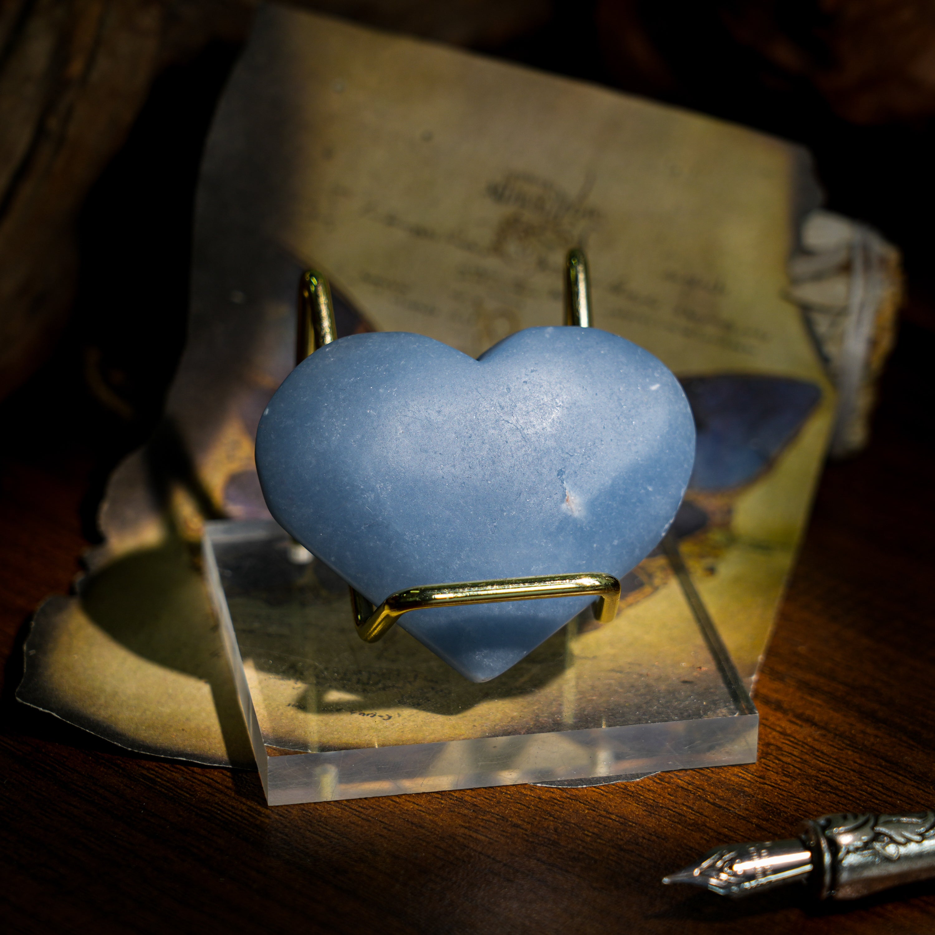 Angelite Heart-Helmsman Crystal