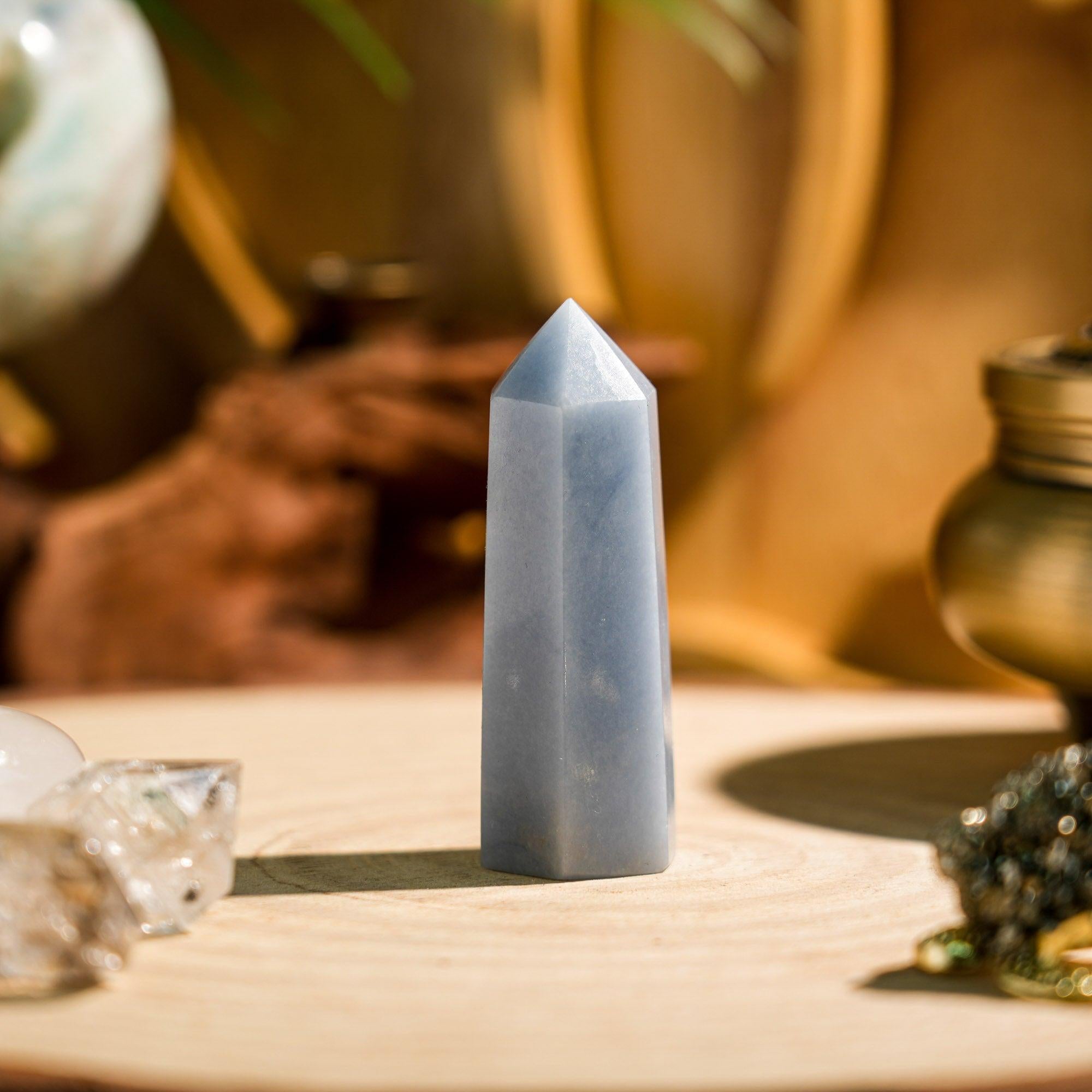Angelite Point - helmsman - crystal