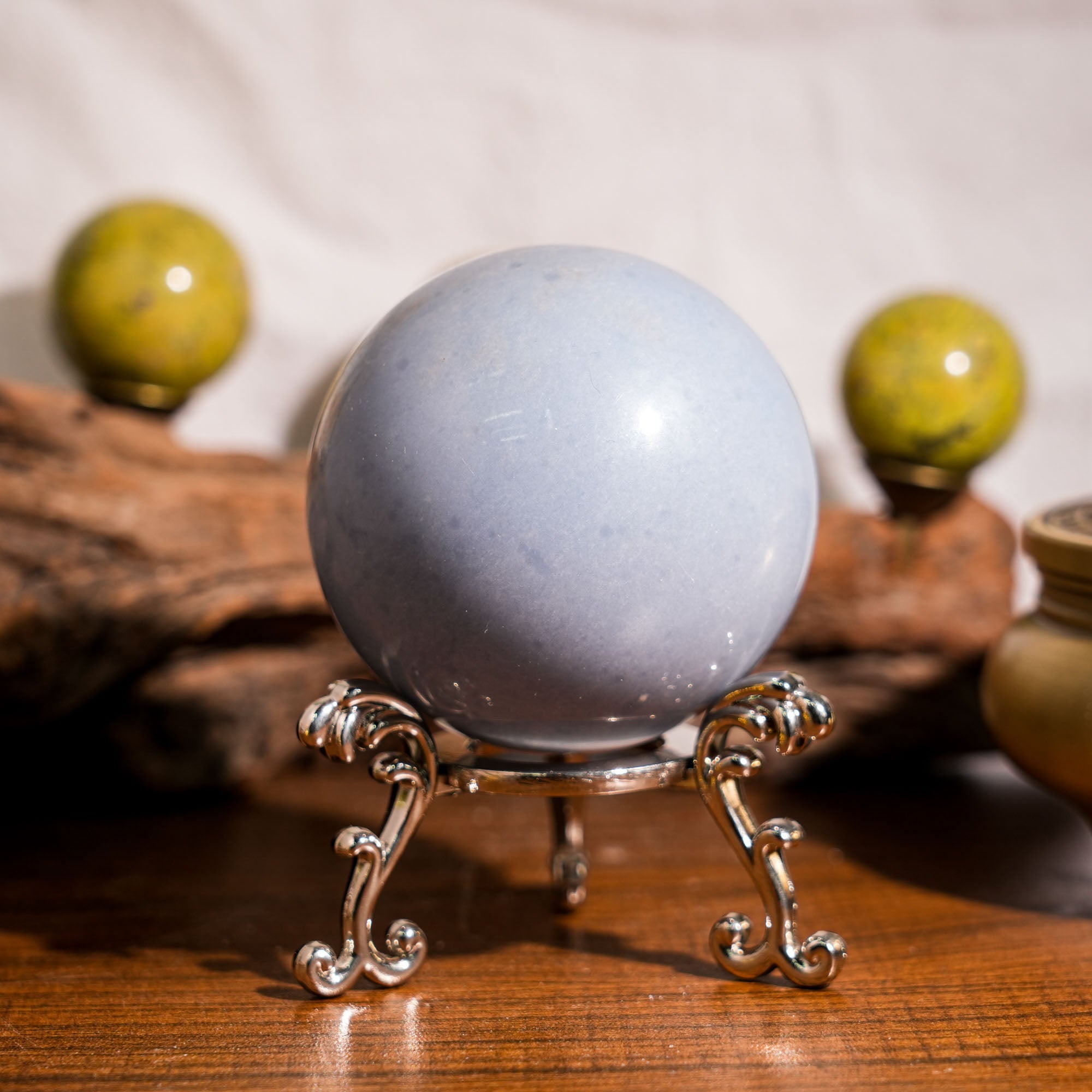 Angelite Sphere - helmsman - crystal