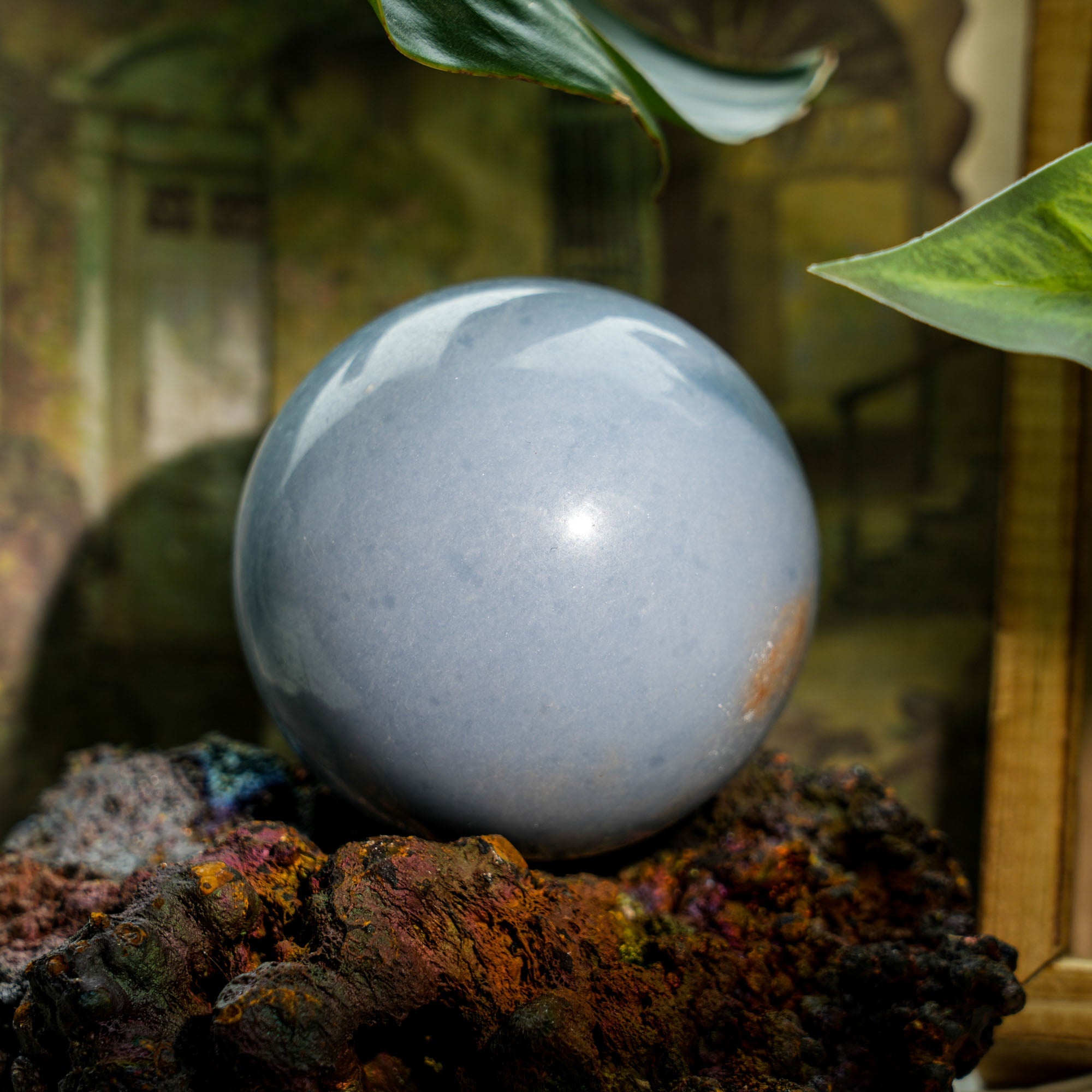 Angelite Sphere - helmsman - crystal