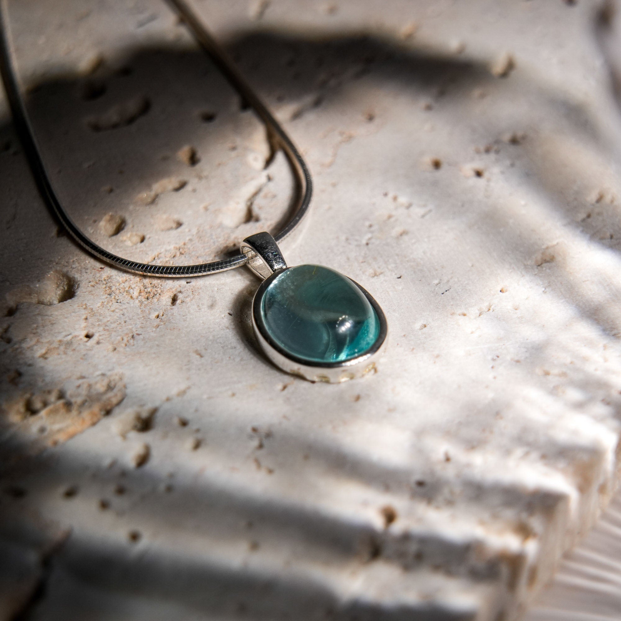 Aquamarine Necklace - helmsman - crystal