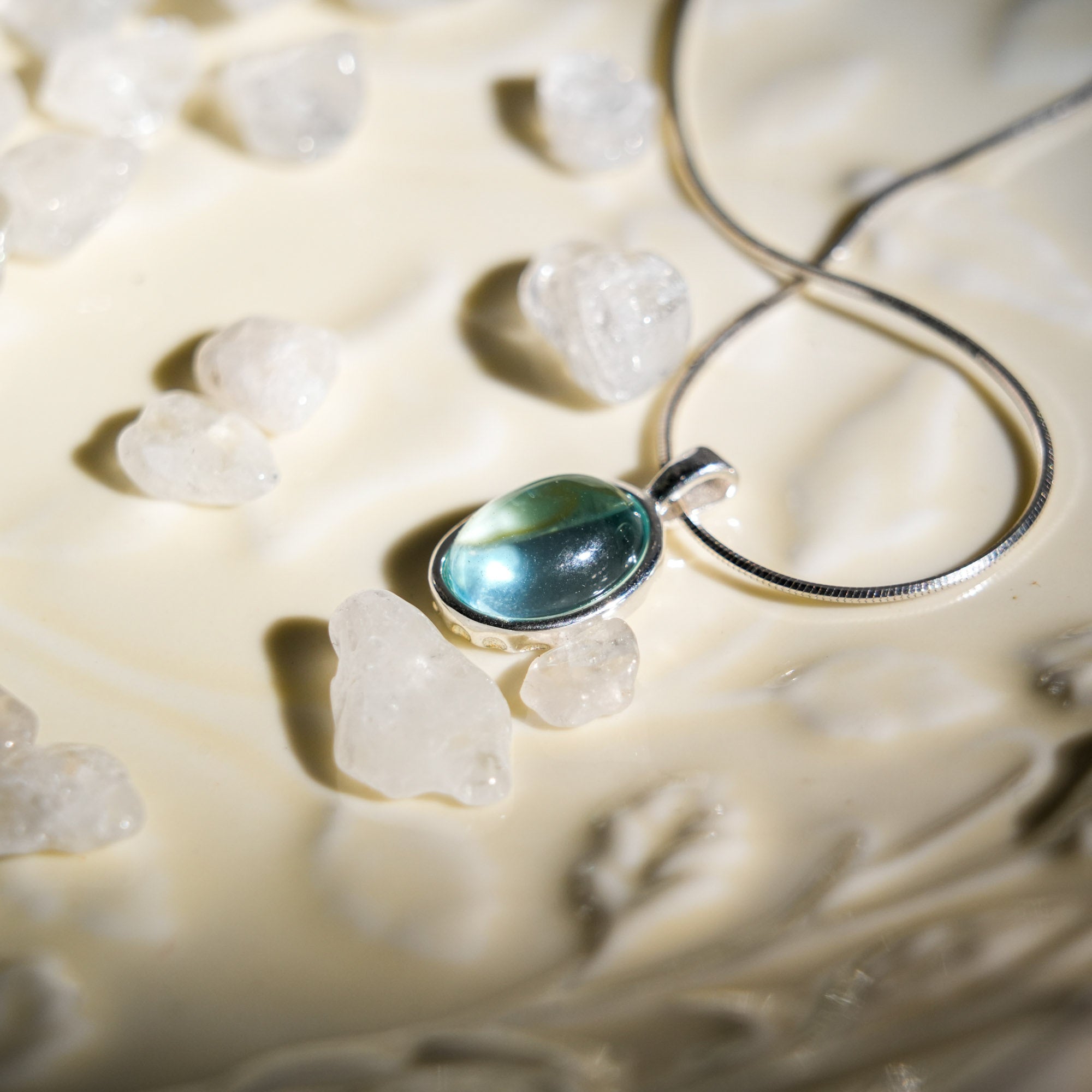 Aquamarine Necklace - helmsman - crystal