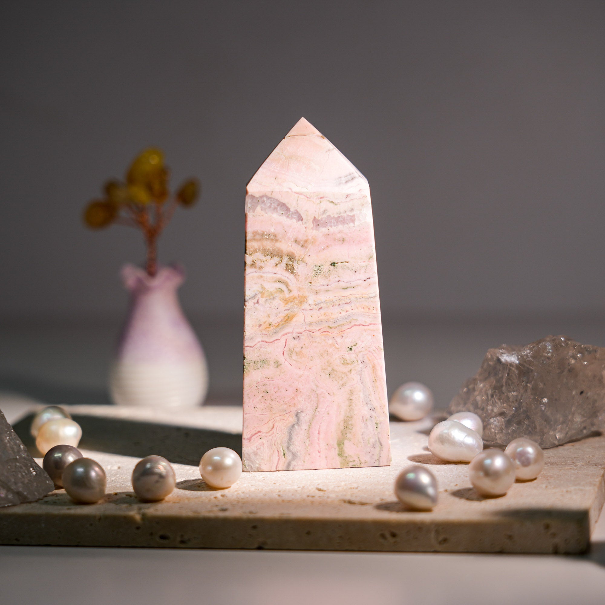 Argentine Rhodochrosite Tower - helmsman - crystal