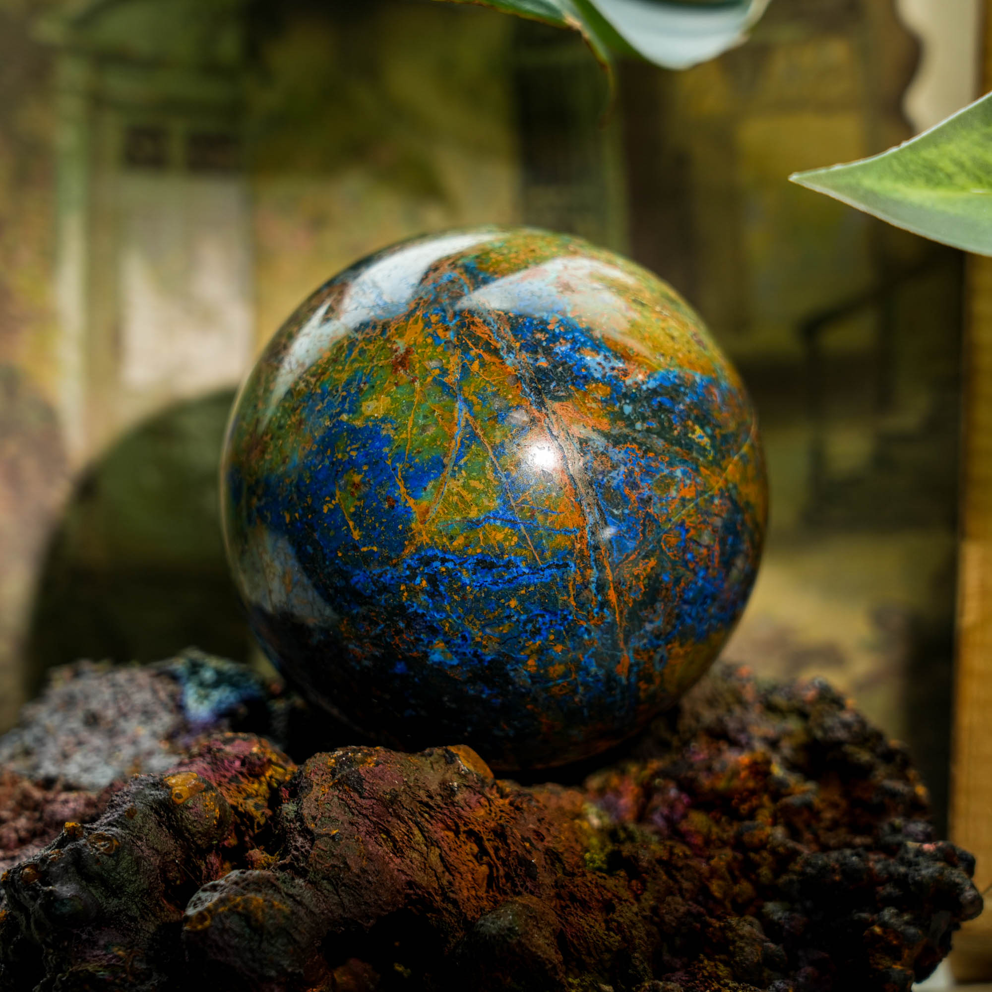 Azurite Sphere - helmsman - crystal