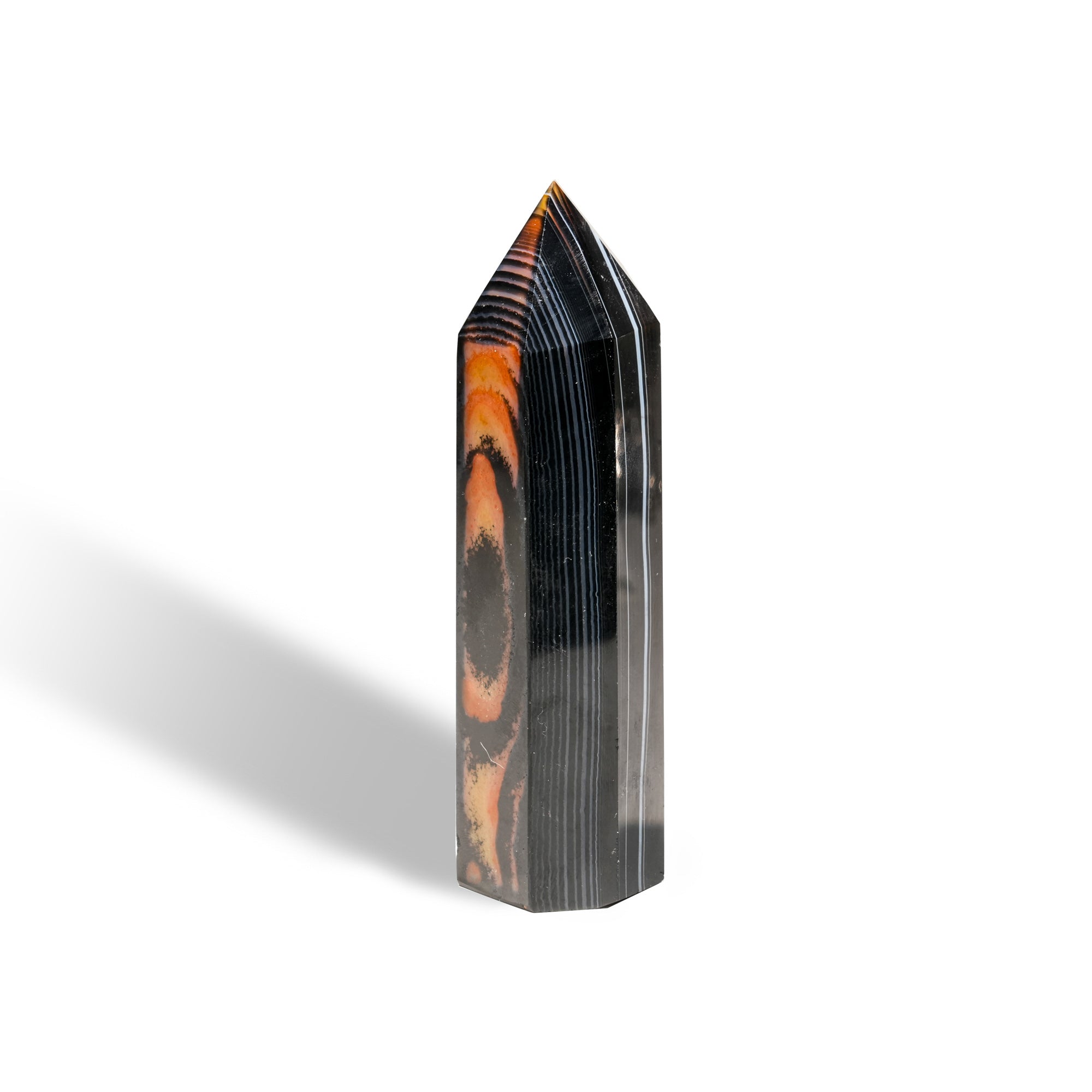 Black Lace Agate Point - helmsman - crystal