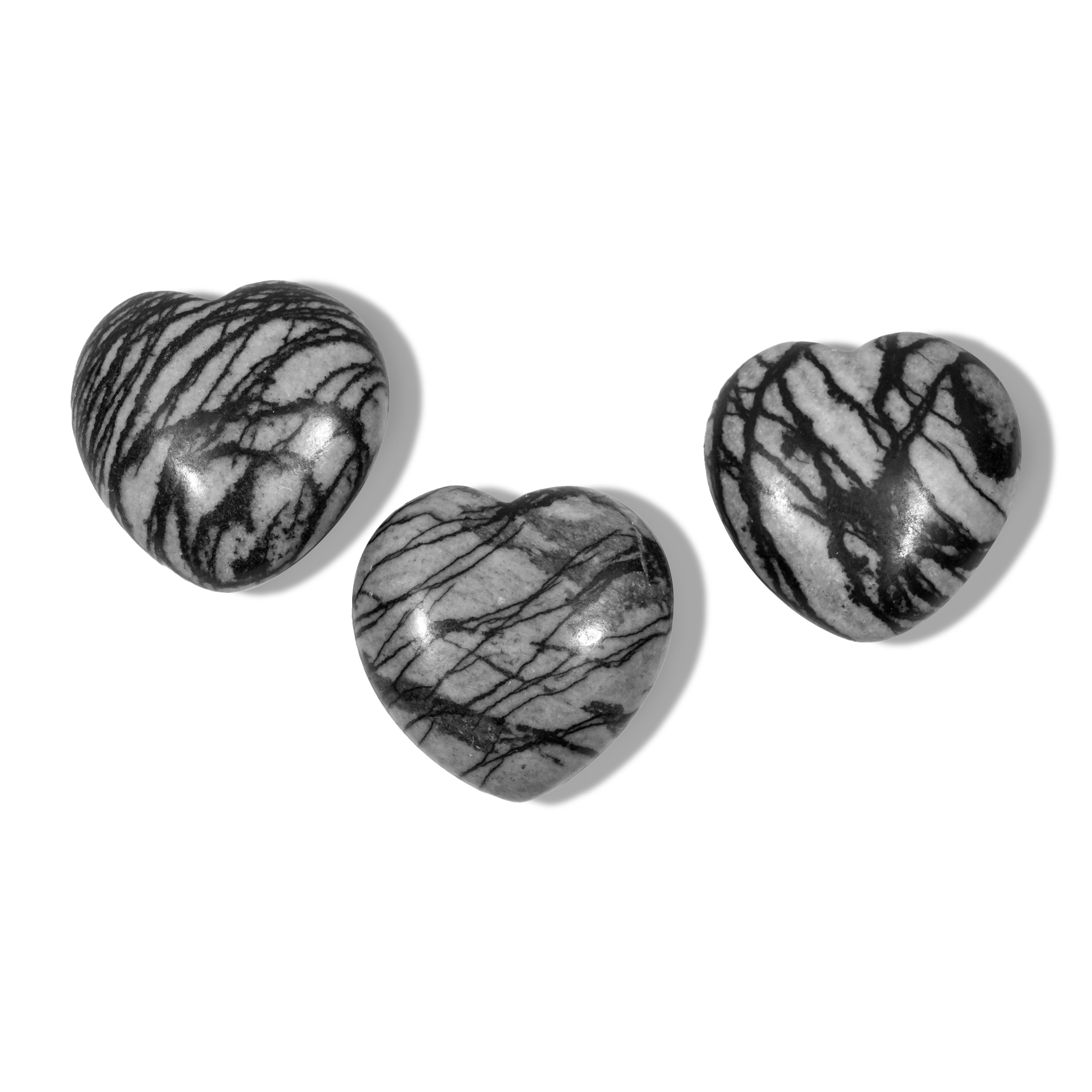 Black Network Stone Mini Heart Set-Helmsman Crystal