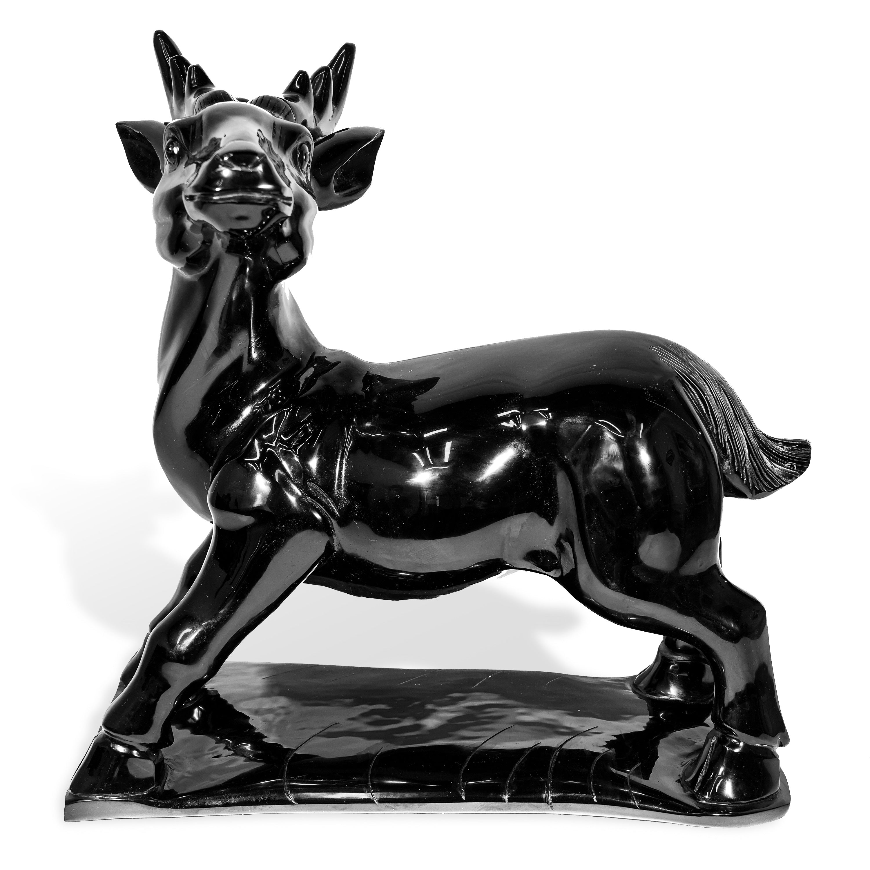 Black Obsidian Deer-Helmsman Crystal