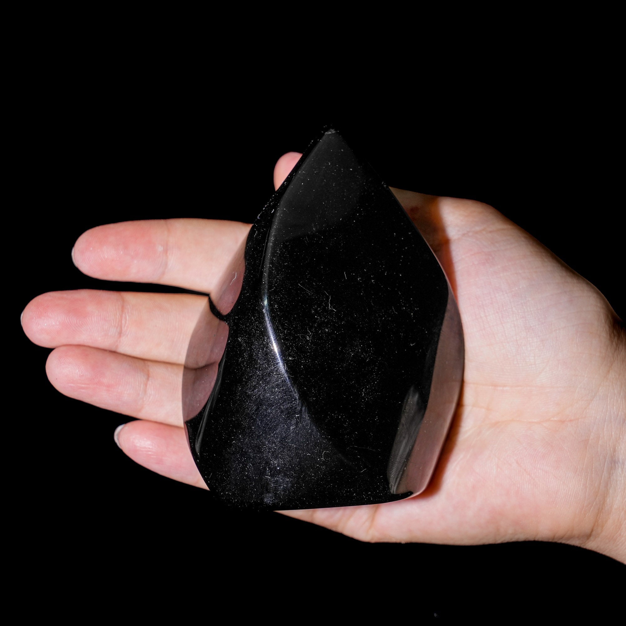 Black Obsidian Flame Freeform - helmsman - crystal