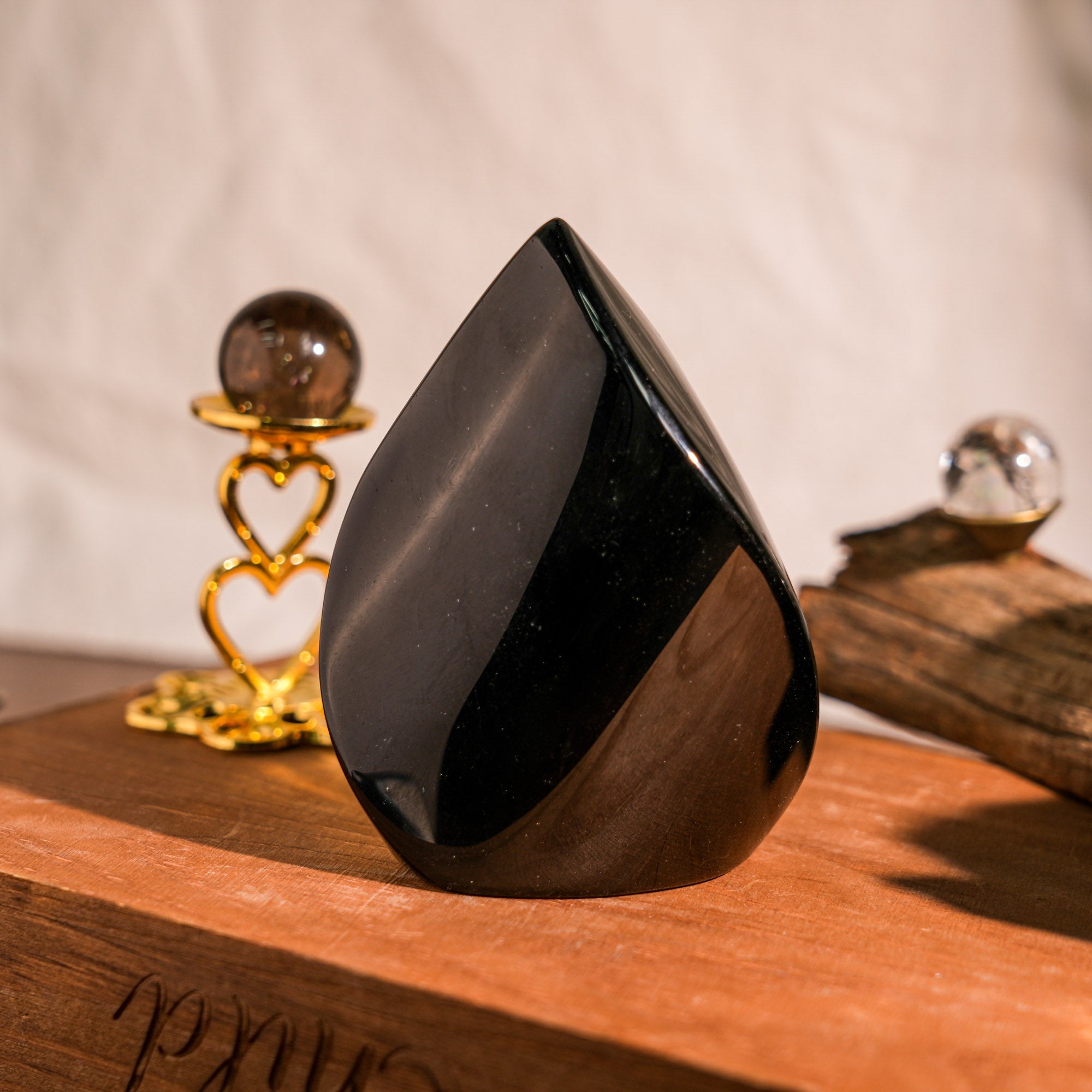 Black Obsidian Flame Freeform - helmsman - crystal
