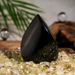 Black Obsidian Flame Freeform - helmsman - crystal